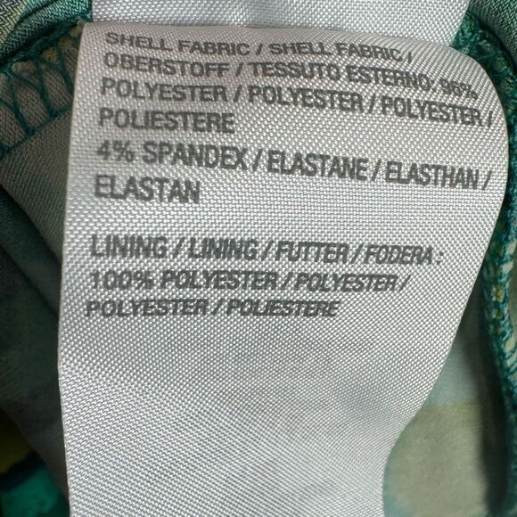 Susan Graver shades of green long sleeve wrap top midi dress size medium petite - Picture 8 of 8